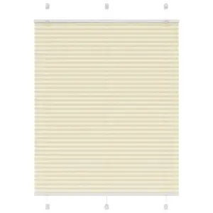 Plisseeritud ruloo privaatsuseks, kreemjasvalge, 105 x 150 cm, 100% polüester