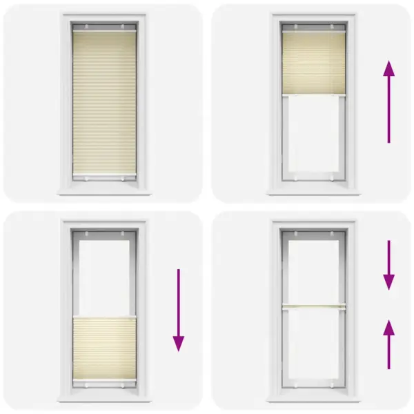 Plisseeritud ruloo, kreemjasvalge, 55 x 150 cm, 100% polüester – 5