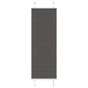 Plisseeritud ruloo privaatsuseks ja päikesekaitseks, must, 45 x 100 cm, 100% polüester, kahe paigaldusviisiga