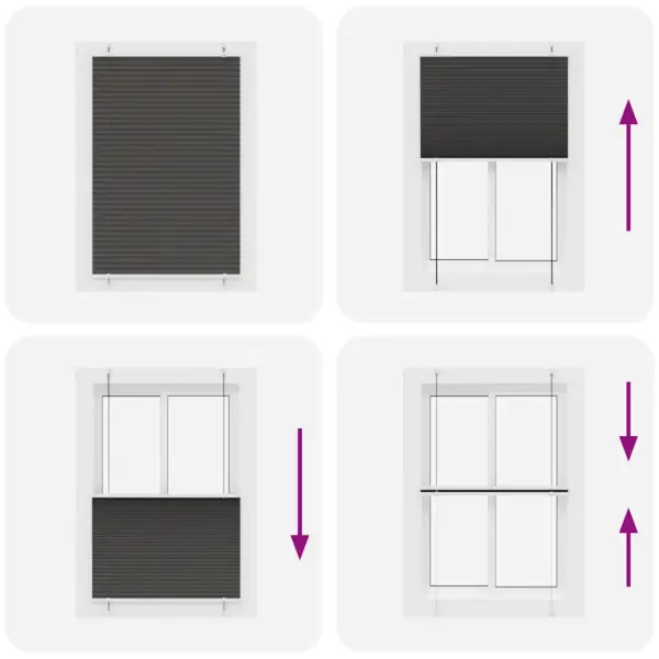 Must plisseeritud ruloo aknale, 85 x 150 cm, 100% polüester, kruvi- või klambrikinnitusega – 7