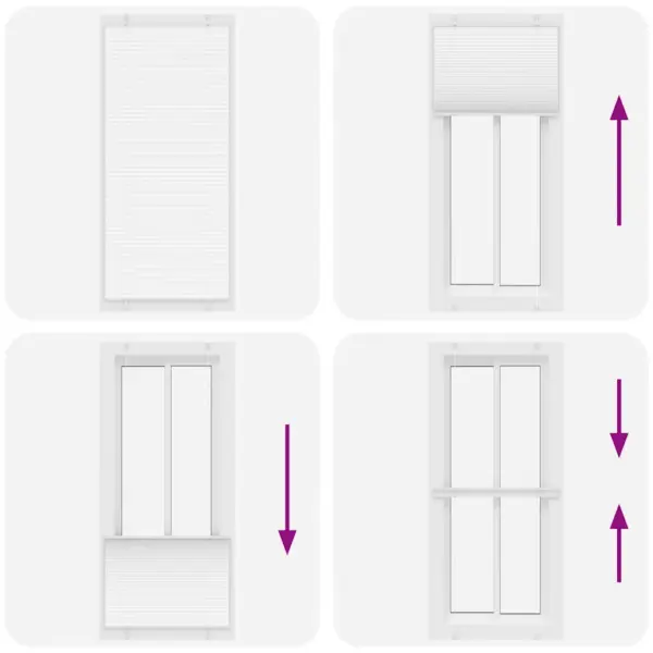 Valge plisseeritud ruloo privaatsuseks, 100 x 200 cm, 100% polüester, kahe paigaldusviisiga – 7