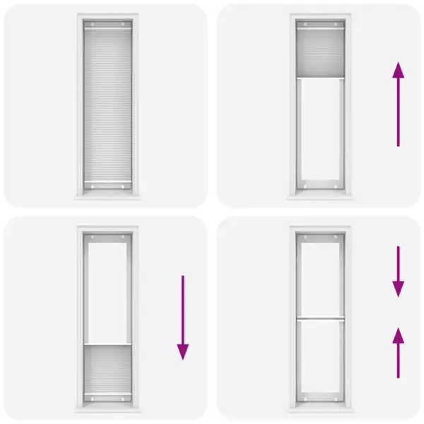 Plisseeritud ruloo privaatsuse ja päikesekaitsega, valge, 65 x 200 cm, kanga laius 64,4 cm – 7