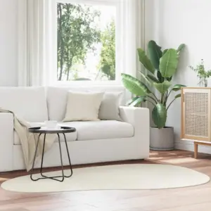 Kreemjas polüestervaip HUARTE libisemiskindla põhjaga, 140 x 200 cm