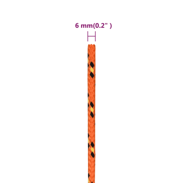 Paadiköis polüpropüleenist, oranž, 6 mm, 25 m – 6