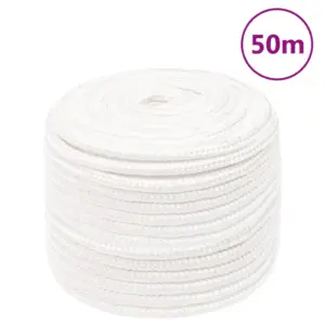 Polüpropüleenist paadiköis, täisvalge, 12 mm, 50 m