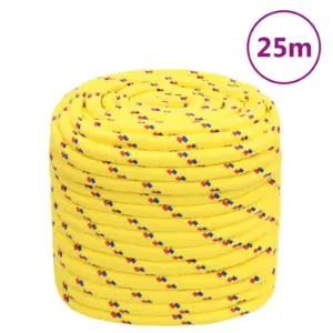 Polüpropüleenist paadiköis, kollane, 16 mm, 25 m
