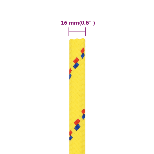 Polüpropüleenist paadiköis, kollane, 16 mm, 25 m – 6