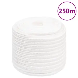 Täisvalge polüpropüleenist paadiköis, 16 mm, 250 m rull