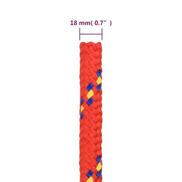 Punutud polüpropüleenist paadiköis, punane, 18 mm, 100 m, tõmbetugevus 1995 kg - 6