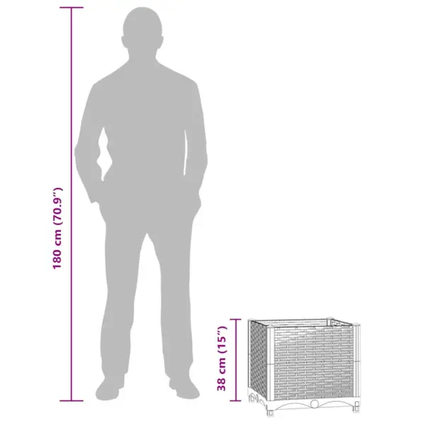 Polüpropüleenist taimekast 40 x 40 x 38 cm, sinakashall – 9