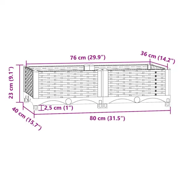 Polüpropüleenist taimekast aeda ja rõdule, sinakas hall, 80 x 40 x 23 cm – 8