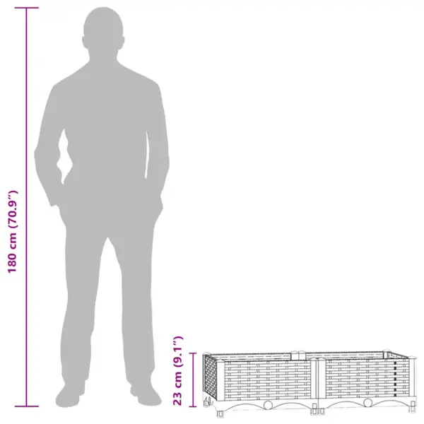 Polüpropüleenist taimekast aeda ja rõdule, sinakas hall, 80 x 40 x 23 cm – 9