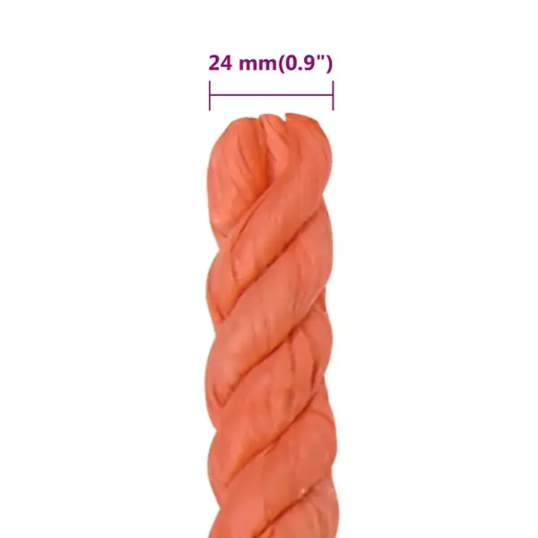Punutud polüpropüleenist töököis, oranž, 24 mm, 50 m – 6