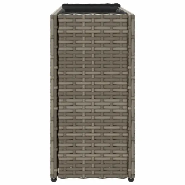 Polürotangist taimekast 2 sisepotiga, hall, 90 x 20 x 40 cm – 6