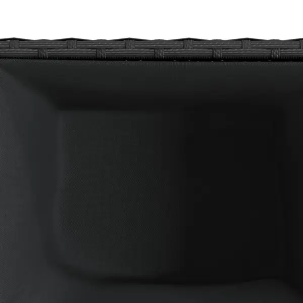 Must polürotangist taimekast pulbervärvitud terasraamiga, 36 x 30 x 32 cm – 9