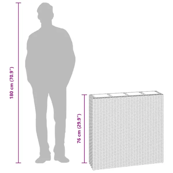 Pruun polürotangist taimelava 4 eemaldatava potiga, 79 x 22 x 76 cm – 8
