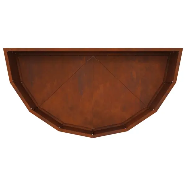 Poolringikujuline taimekast, roostevärvi teras, 90 x 45 x 35 cm – 9