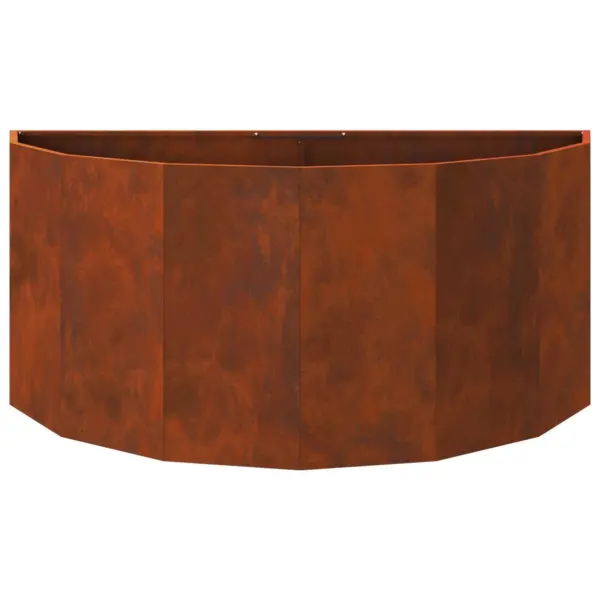 Poolringikujuline roostetooni terasest taimekast, 120 x 60 x 50 cm – 6