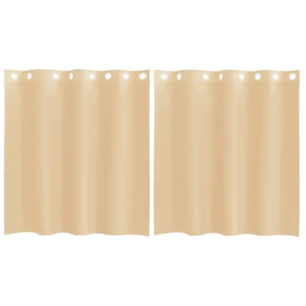 Poolläbipaistvad rõngaskardinad 2 tk, liivakarva, 140 x 140 cm, 100% polüester – 2