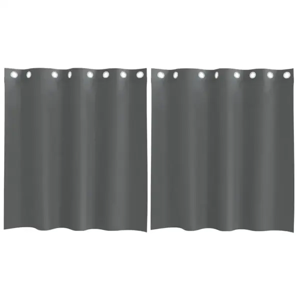 Poolläbipaistvad rõngaskardinad, 2 tk, tumehall, 140 x 140 cm – 2