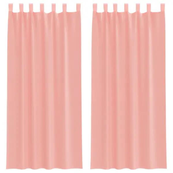Poolläbipaistvad voile-kardinad vardataskuga, roosa, 2 tk, 140 x 225 cm – 2