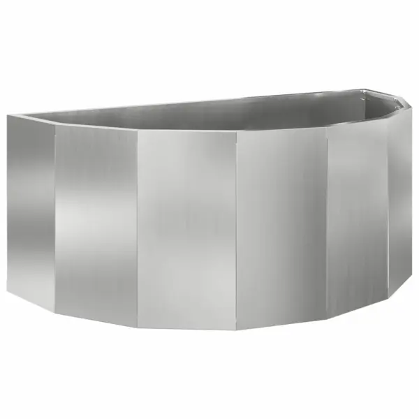 Poolringikujuline taimekast, hõbedane tsingitud teras, 90 x 45 x 35 cm – 2
