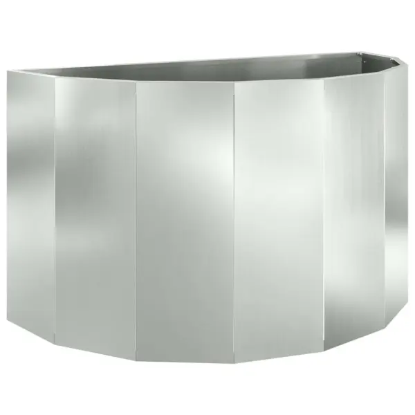 Poolringikujuline taimekast, hõbedane tsingitud teras, 90 x 45 x 50 cm – 2