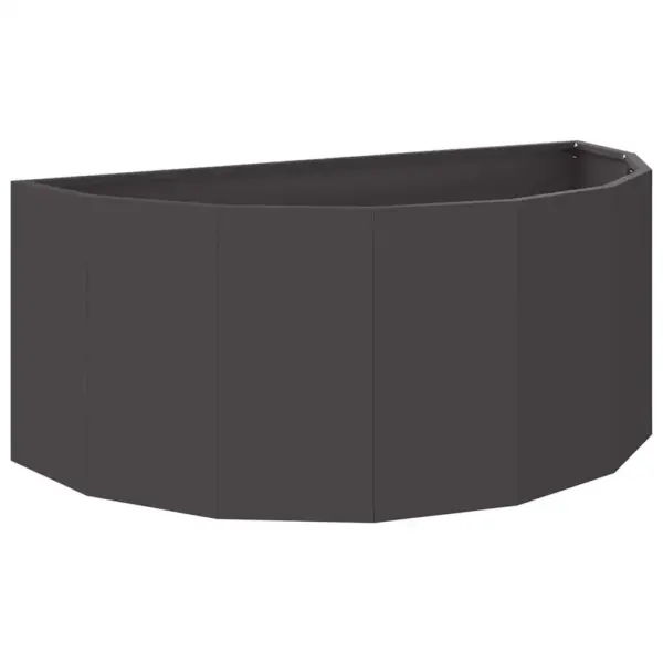 Poolringikujuline taimekast, must teras, 90 x 45 x 35 cm – 2