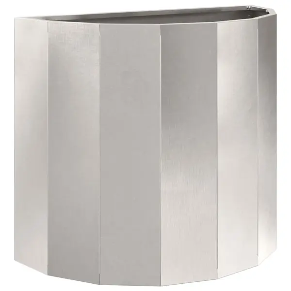 Poolringikujuline roostevabast terasest taimekast, hõbedane, 60 x 30 x 50 cm – 2