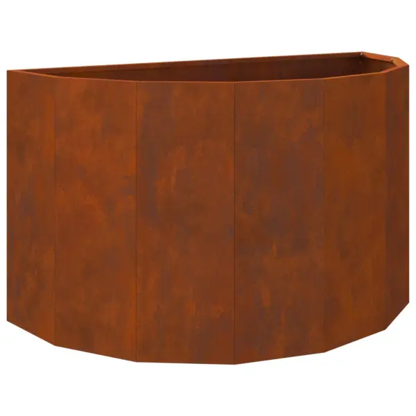 Poolringikujuline taimekast välitingimustesse, roostetav teras, 90 x 45 x 50 cm – 2