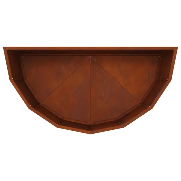 Poolringikujuline taimekast välitingimustesse, roostetav teras, 90 x 45 x 50 cm – 9