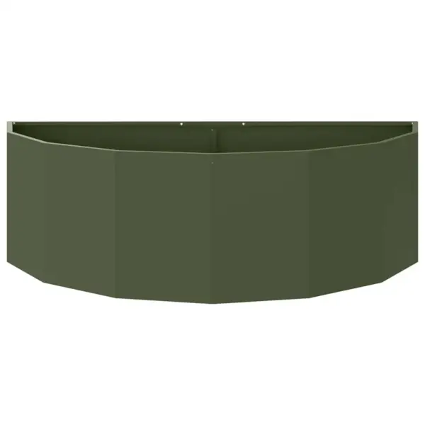 Poolringikujuline terasest taimekast, oliivroheline, 120 x 60 x 35 cm – 5