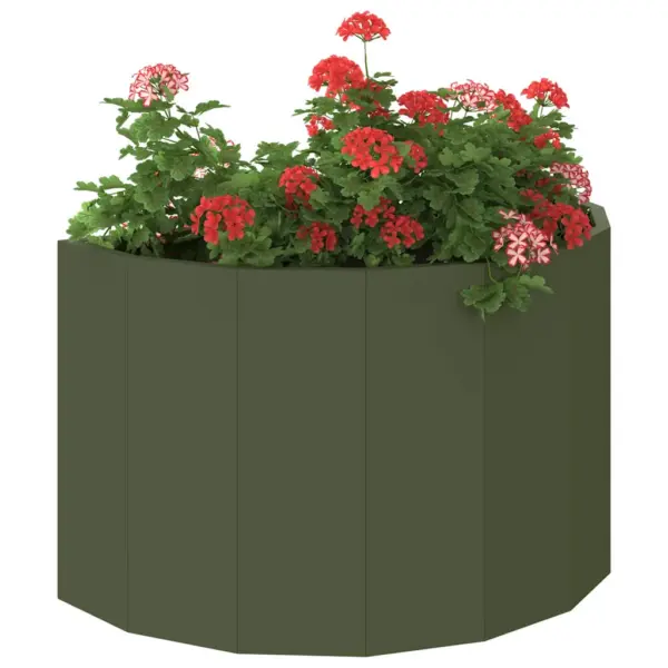 Poolringikujuline terasest taimekast, oliivroheline, 60 x 30 x 35 cm – 3