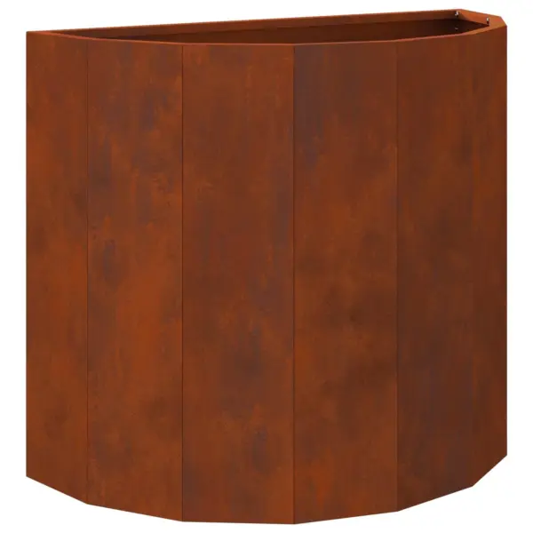 Poolringikujuline terasest taimekast roostevärvi, 60 x 30 x 50 cm – 2
