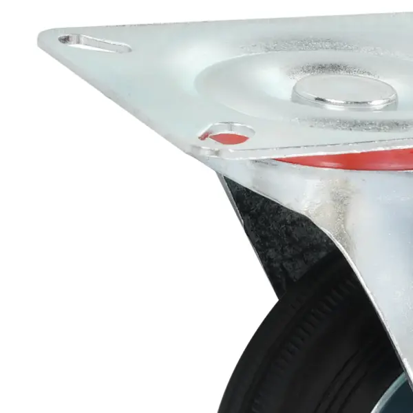 Pöörlevad kummirattad platvormkinnitusega, 100 mm, 4 tk, must – 5