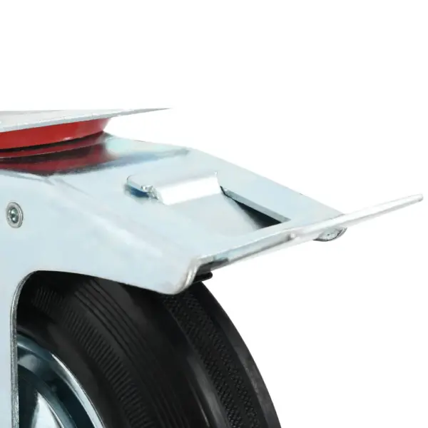 Pöörlevad kummirattad topeltpiduritega, 4 tk, must, 200 mm – 8