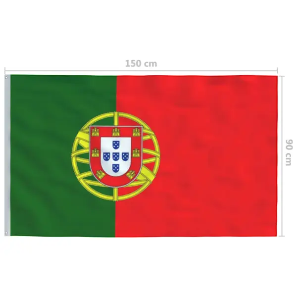 Portugali riigilipp polüestrist, 90 x 150 cm, messingist kinnitusrõngastega – 5