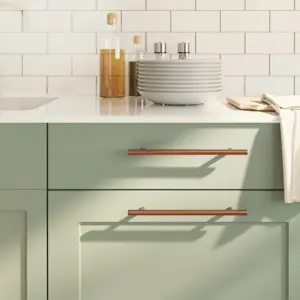 Pronksivärvi kapi käepidemed, roostevaba teras, 5 tk, ava vahe 192 mm, pikkus 256 mm