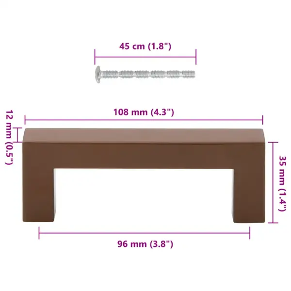 Kandilised kapi käepidemed 10 tk, pronks, roostevaba teras, 96 mm – 10