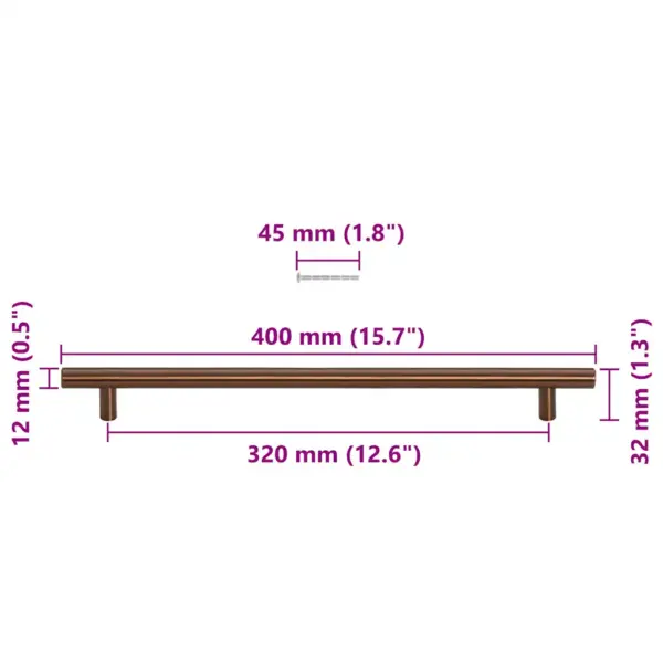 Kapi käepidemed 5 tk, pronks, roostevaba teras, 320 mm ava vahega – 10