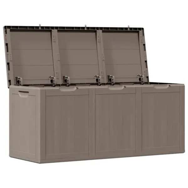 Aia hoiukast 270 l, pruun, puidu imitatsiooniga PP, 118,5 x 44,5 x 51 cm - 3
