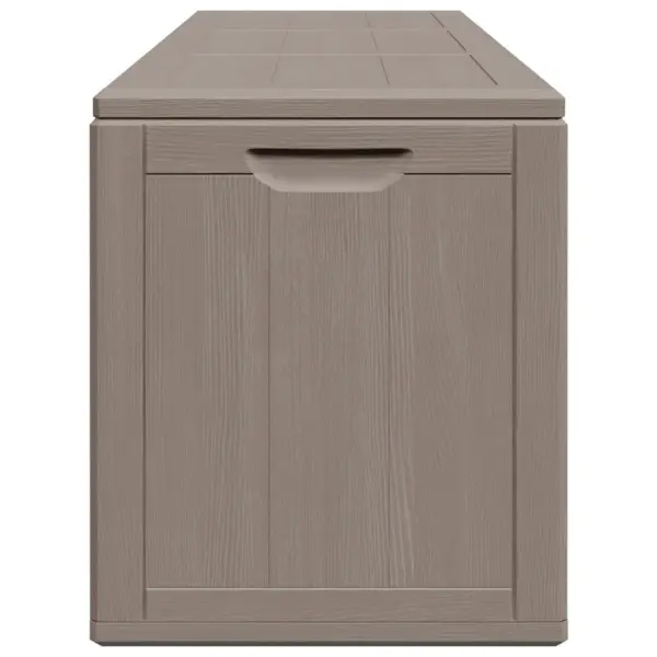 Aia hoiukast 270 l, pruun, puidu imitatsiooniga PP, 118,5 x 44,5 x 51 cm - 5