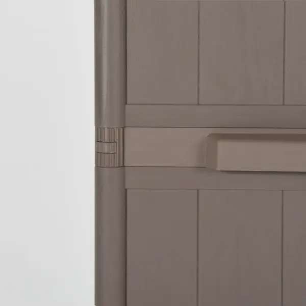 Pruun aiakapp 4 riiuliga, PP puiduimitatsioon, 65 x 45 x 172 cm – 7