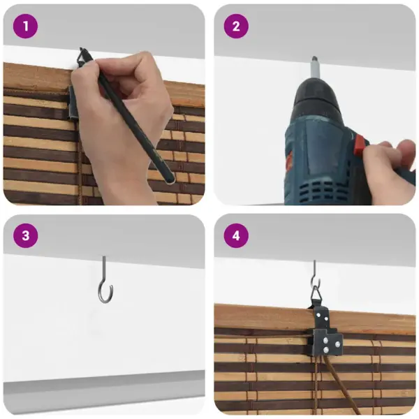 Bambusest rulookardin, pruun, 100 x 160 cm – 11