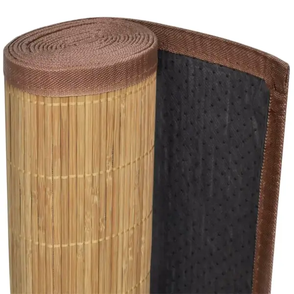 Pruun bambusvaip libisemiskindla PVC tagaküljega, 100 x 160 cm – 5