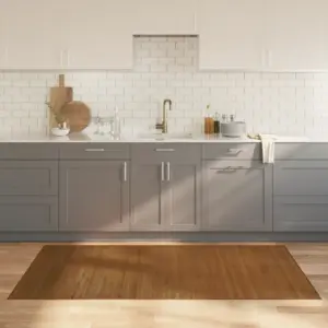 Pruun ristkülikukujuline bambusvaip libisemiskindla alusega, 100 x 200 cm