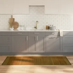 Pruun ristkülikukujuline bambusvaip libisemiskindla alusega, 70 x 200 cm