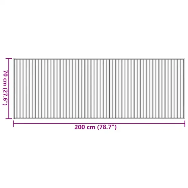 Pruun ristkülikukujuline bambusvaip libisemiskindla alusega, 70 x 200 cm – 8