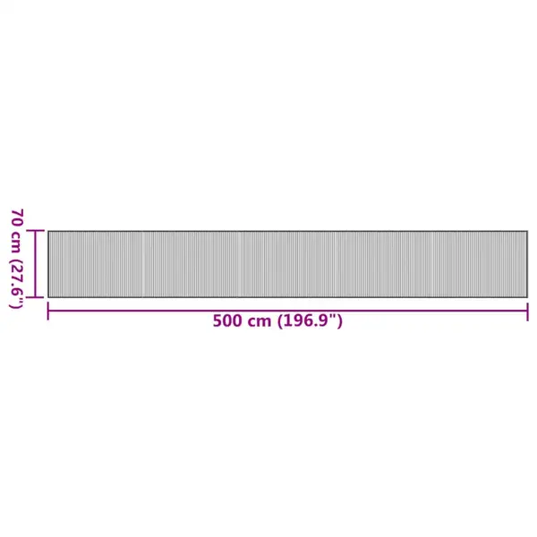 Pruun ristkülikukujuline bambusvaip libisemiskindla põhjaga, 70 x 500 cm – 8