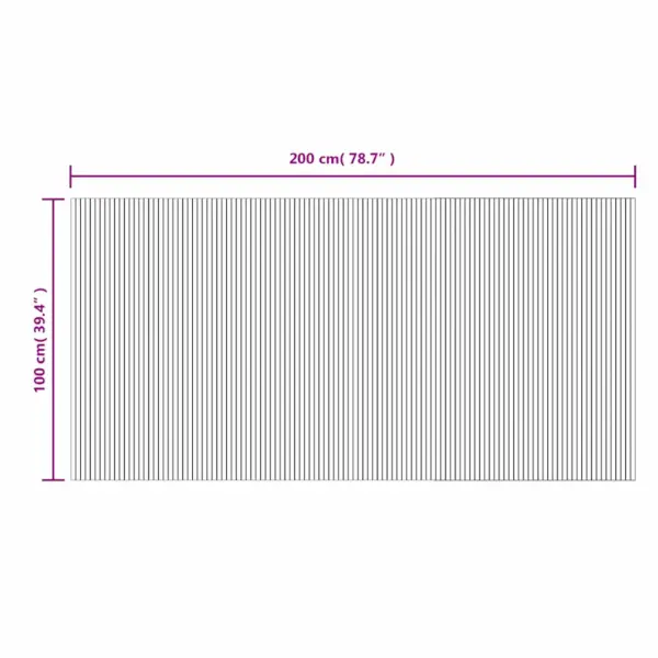 Ristkülikukujuline bambusvaip libisemiskindla tagusega, pruun, 100 x 200 cm - 8